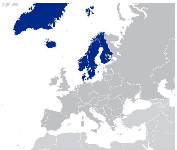 The Nordic Council includes Denmark, Sweden, Norway, Finland, Iceland, Greenland, and the Aaland and Faroe islands. (S. Solberg J. / CC via WIkimedia Commons)