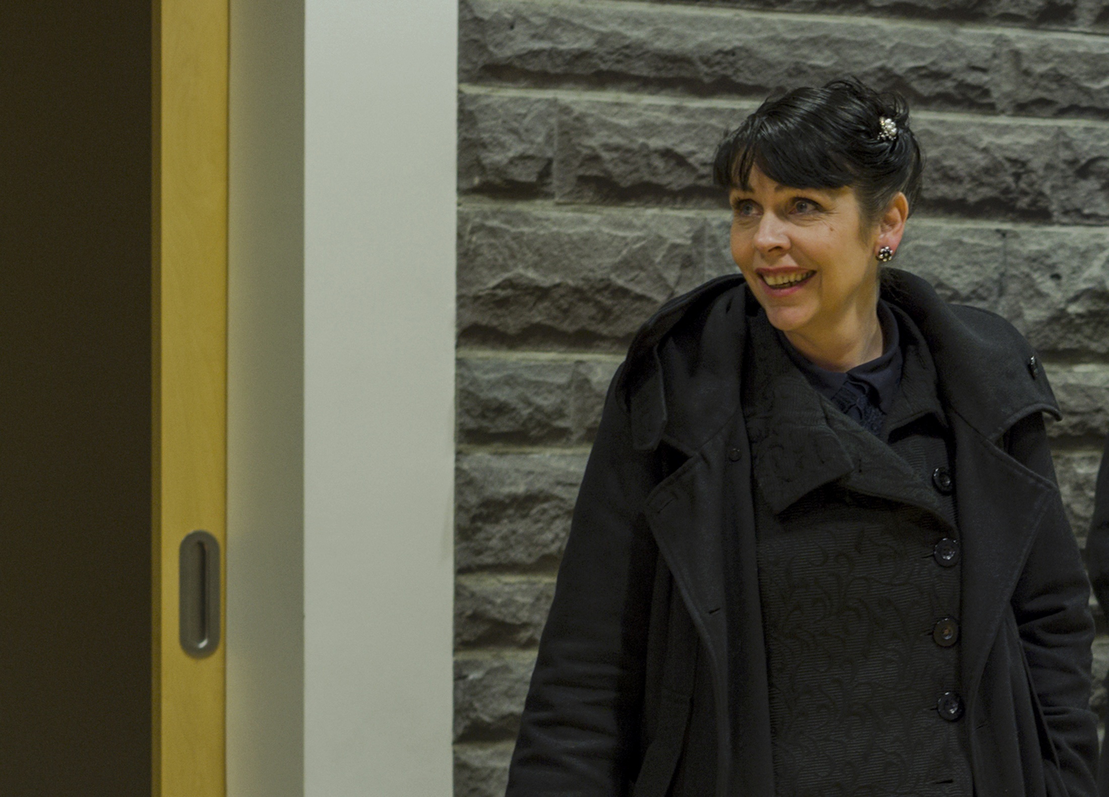Co-founder of the Icelandic Pirate Party Birgitta Jonsdottir smiles in the Iceland's Parliament in Reykjavik, Iceland, Dec. 6, 2017. (Reuters/Geirix)