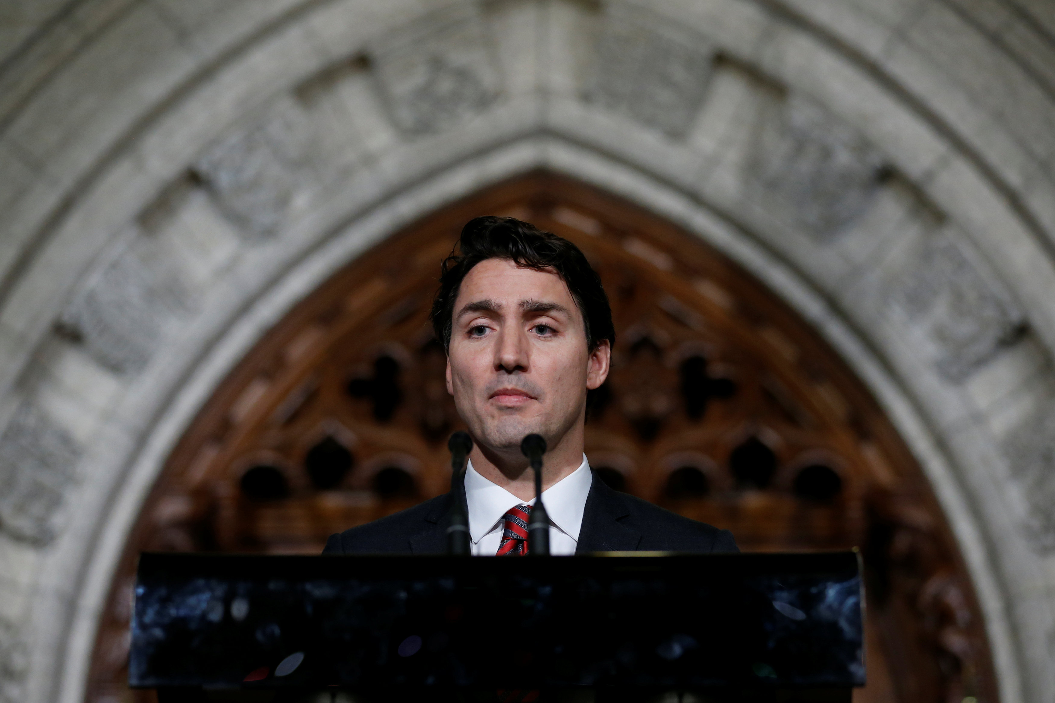 Canada's Prime Minister Justin Trudeau takes part in a news conference on Parliament Hill in Ottawa, Ontario, Canada, December 15, 2016. REUTERS/Chris Wattie