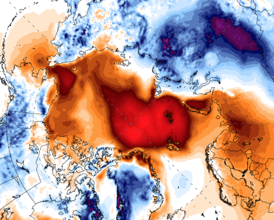 Temperature near North Pole jumped to 32 degrees Thursday