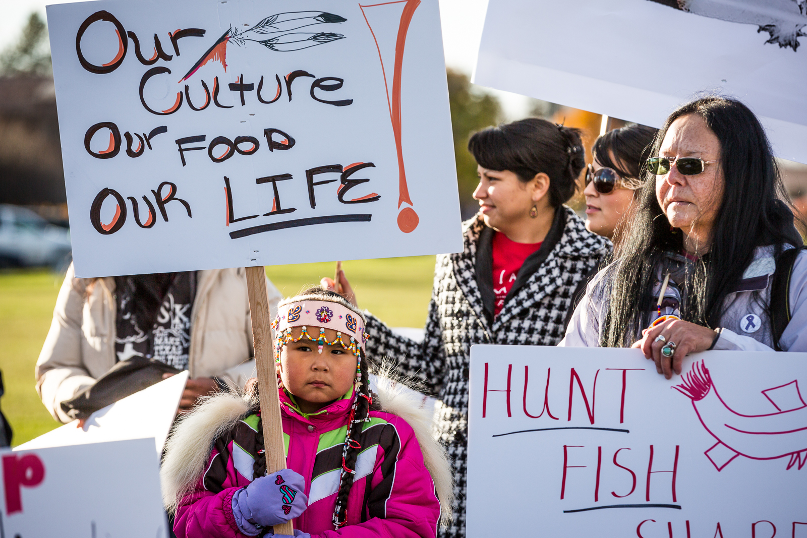 Alaska Native families rally in support of traditional hunting and fishing rights. (Loren Holmes / Alaska Dispatch News archive)