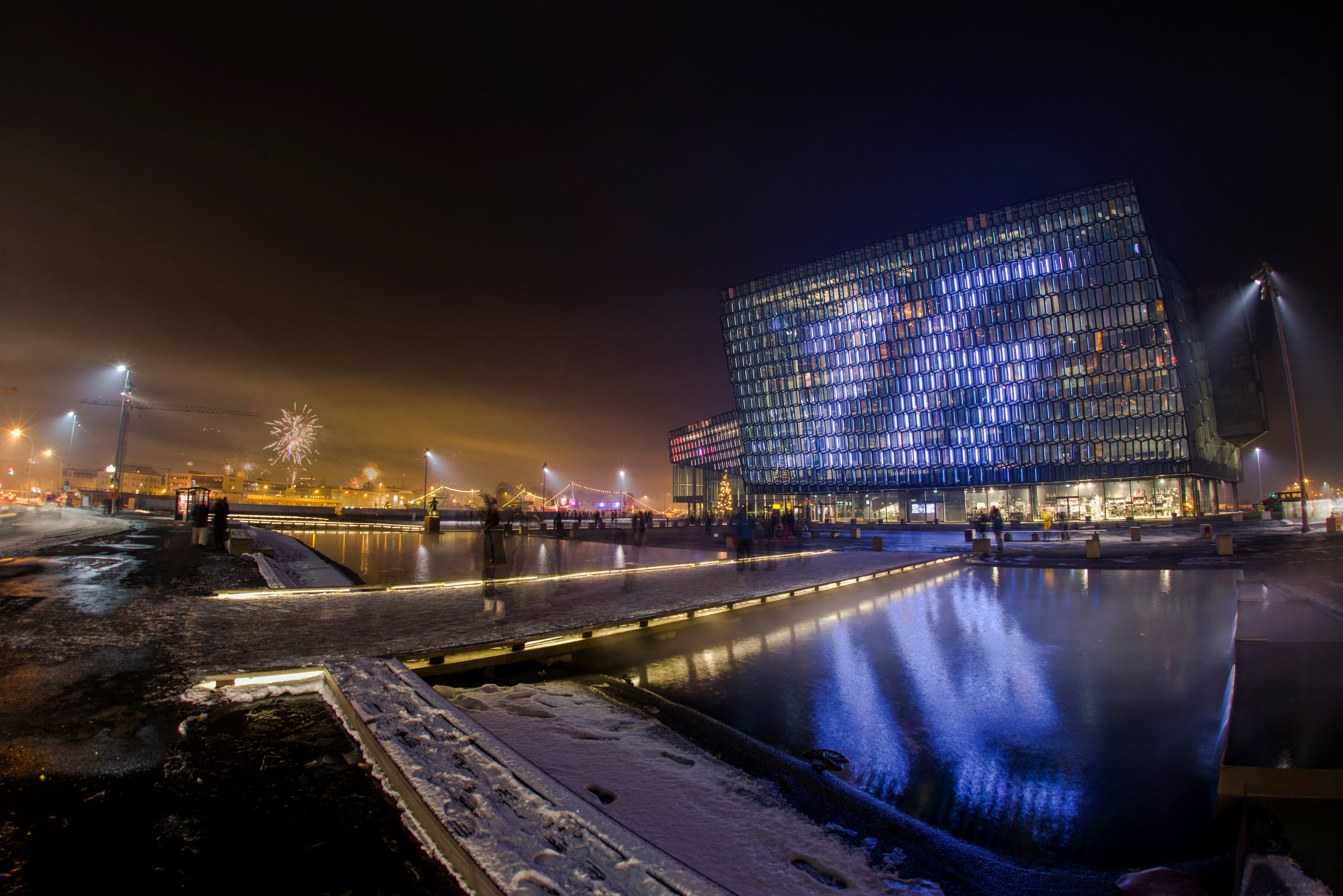 A view of the Harpa concert hall which held the New Year's countdown to 2017, in Reykjavik, Iceland, January 1, 2017. (Geirix / Reuters)