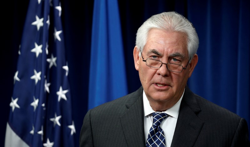 Secretary of State Rex Tillerson speaks in Washington. (Kevin Lamarque / Reuters file photo)