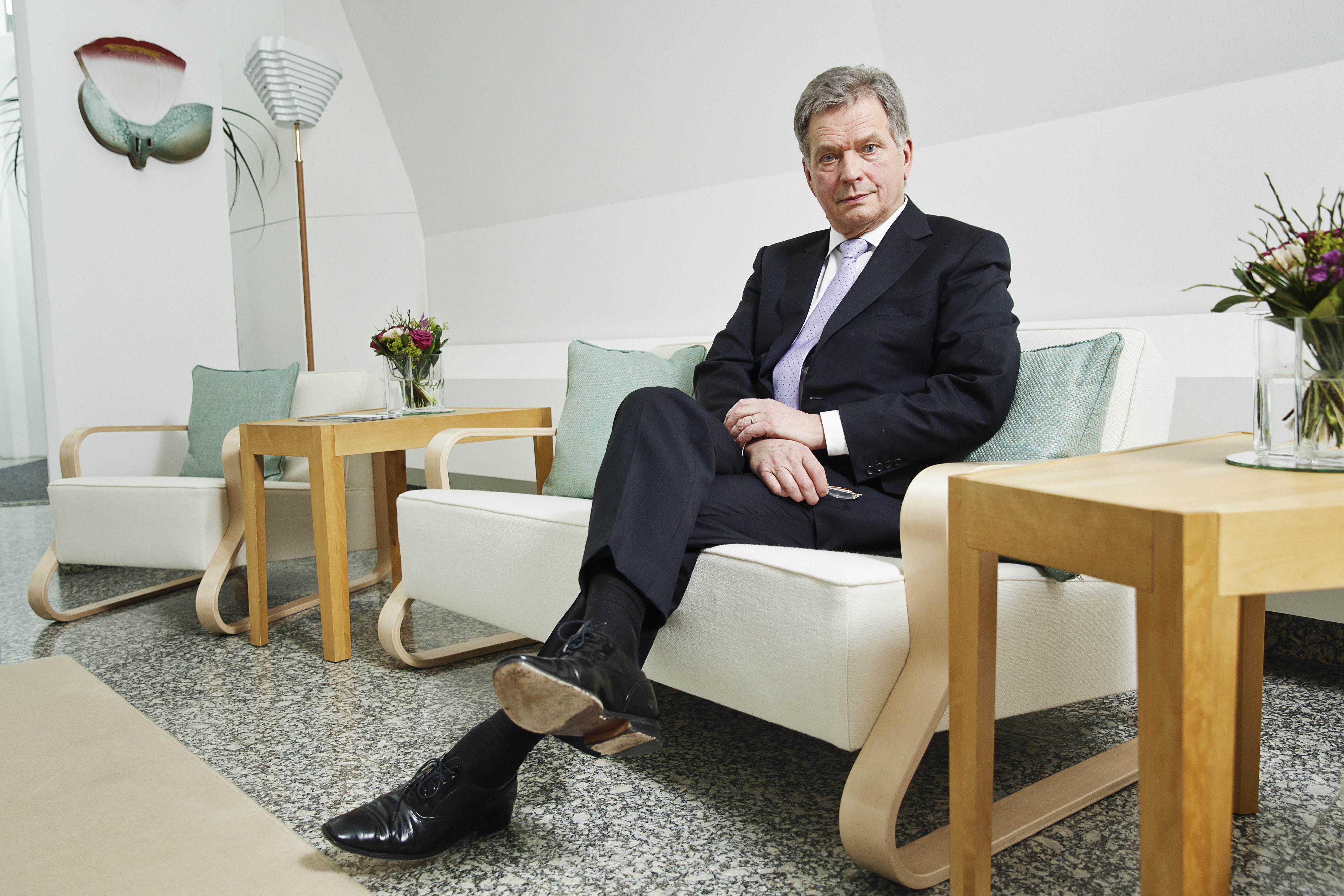 Sauli Niinisto, Finland's president, during an interview at his seaside residence in Helsinki, Finland, on Feb. 24, 2017. (Roni Rekomaa / Bloomberg)