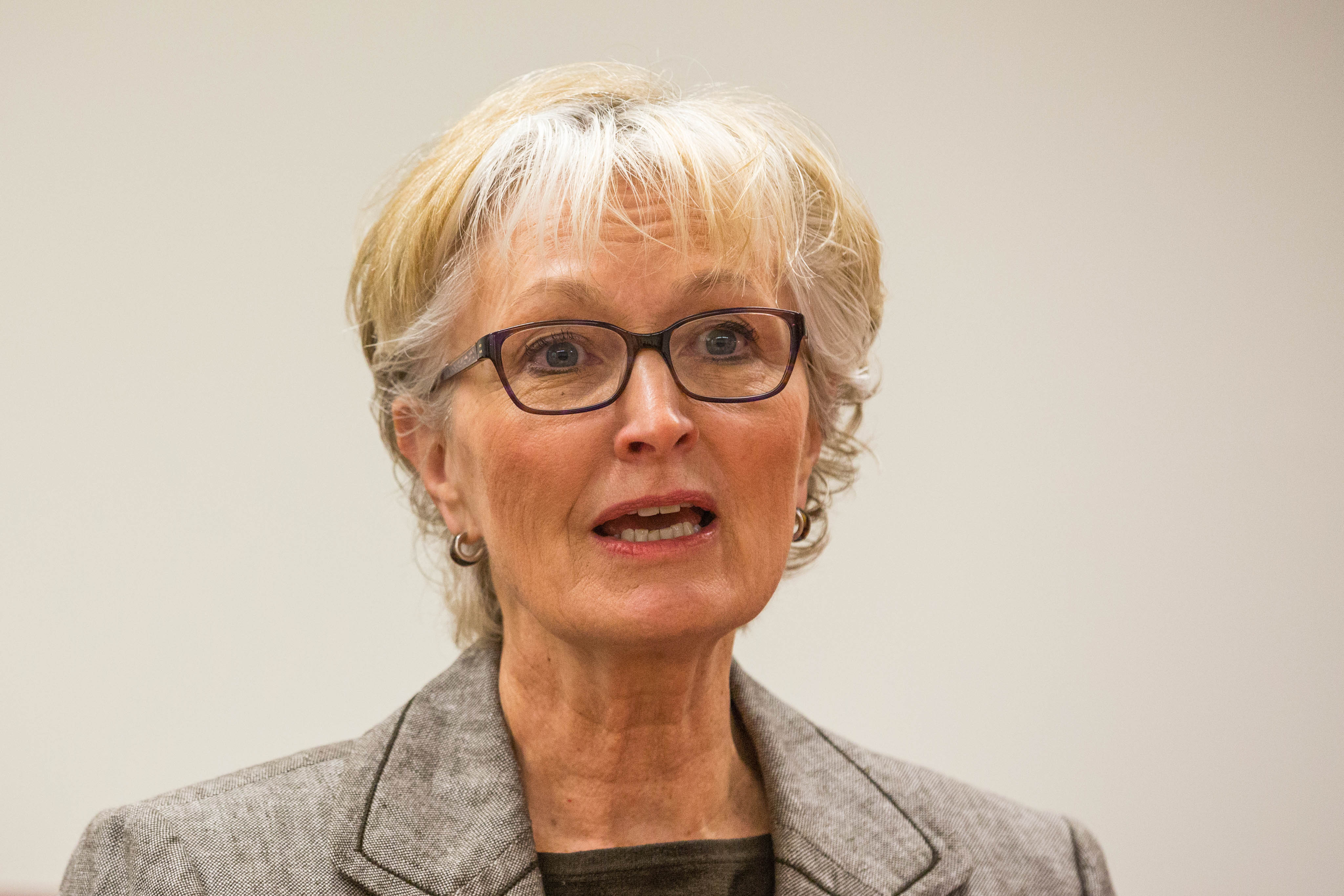 Fran Ulmer, chair of the U.S. Arctic Research Commission and Special Advisor to the U.S. Secretary of State on Arctic Science and Policy, is interviewed at the Alaska Dispatch News office on Tuesday, May 26, 2015. (Loren Holmes / Alaska Dispatch News)