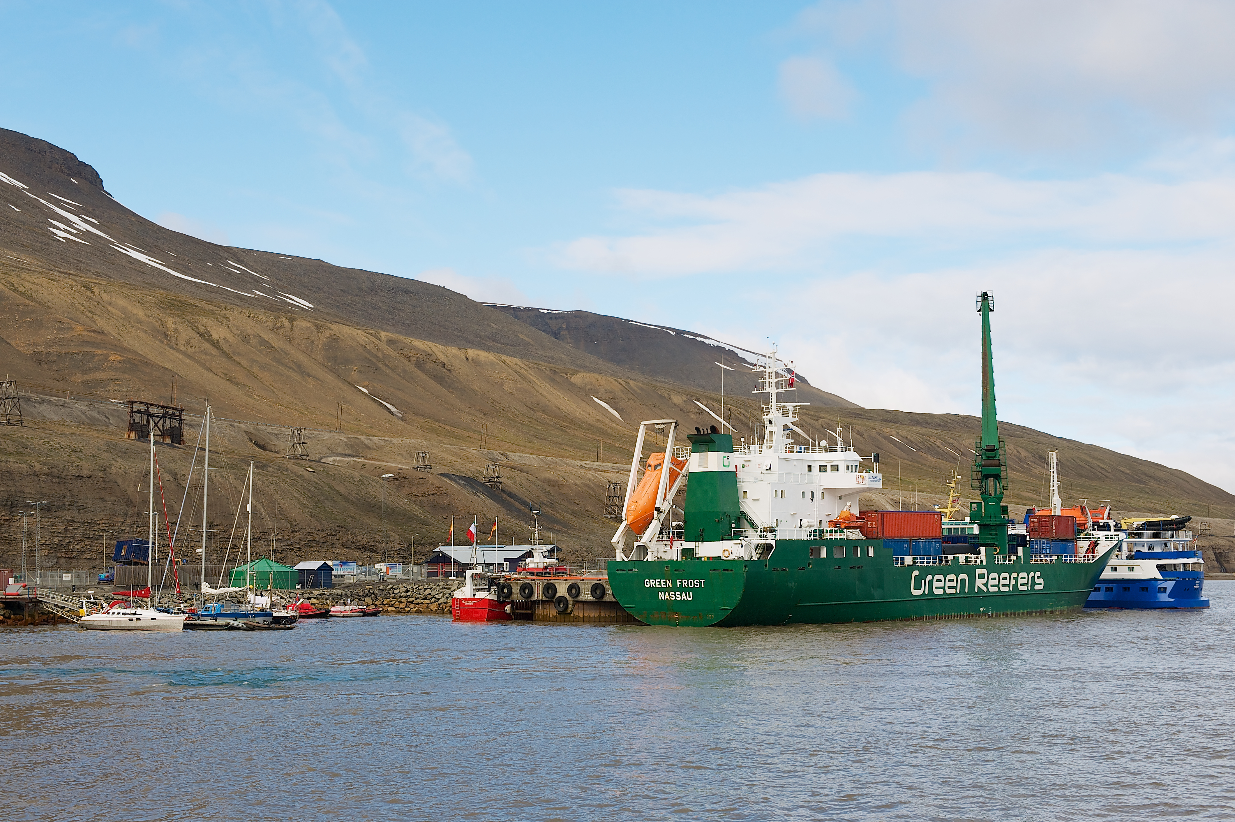 Longyearbyen, Norway - September 03, 2011: Cargo ship unloads at the harbor of Longyearbyen in Longyearbyen, Norway. (Getty)