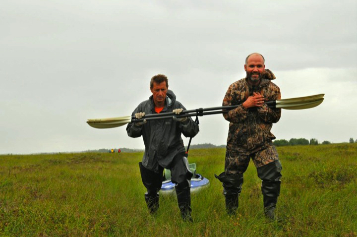Dr. Malakhov and companion on portage between Nushagak and Kuskokwim Rivers in 2012. (Courtesy Tim Troll)
