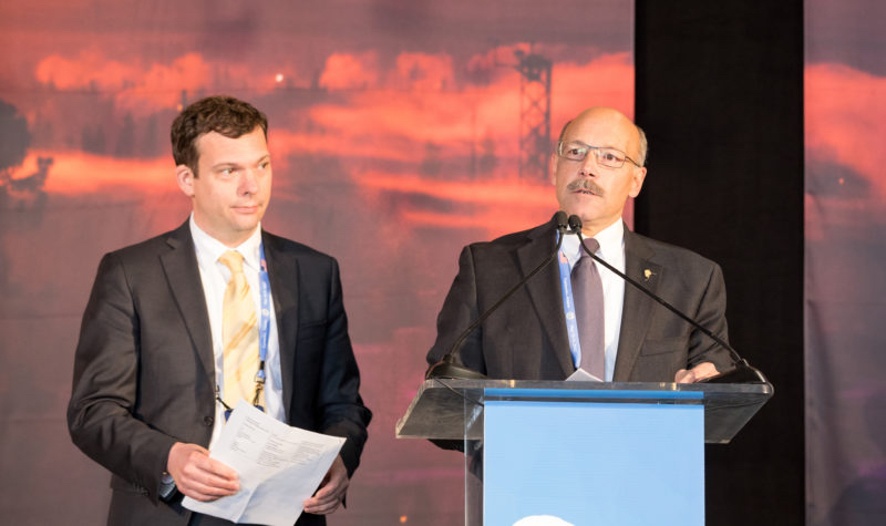 Nils Andreassen, Executive Director of the Institute of the North and Mike Sfraga, Chair of Board of Directors of the Institute of the North. (Julien Schroder)