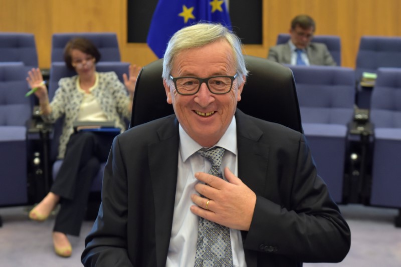 European Commission President Jean-Claude Juncker gestures before a meeting of the College of Commissioners at the European Commission in Brussels, Belgium July 26, 2017. (Eric Vidal / Reuters)