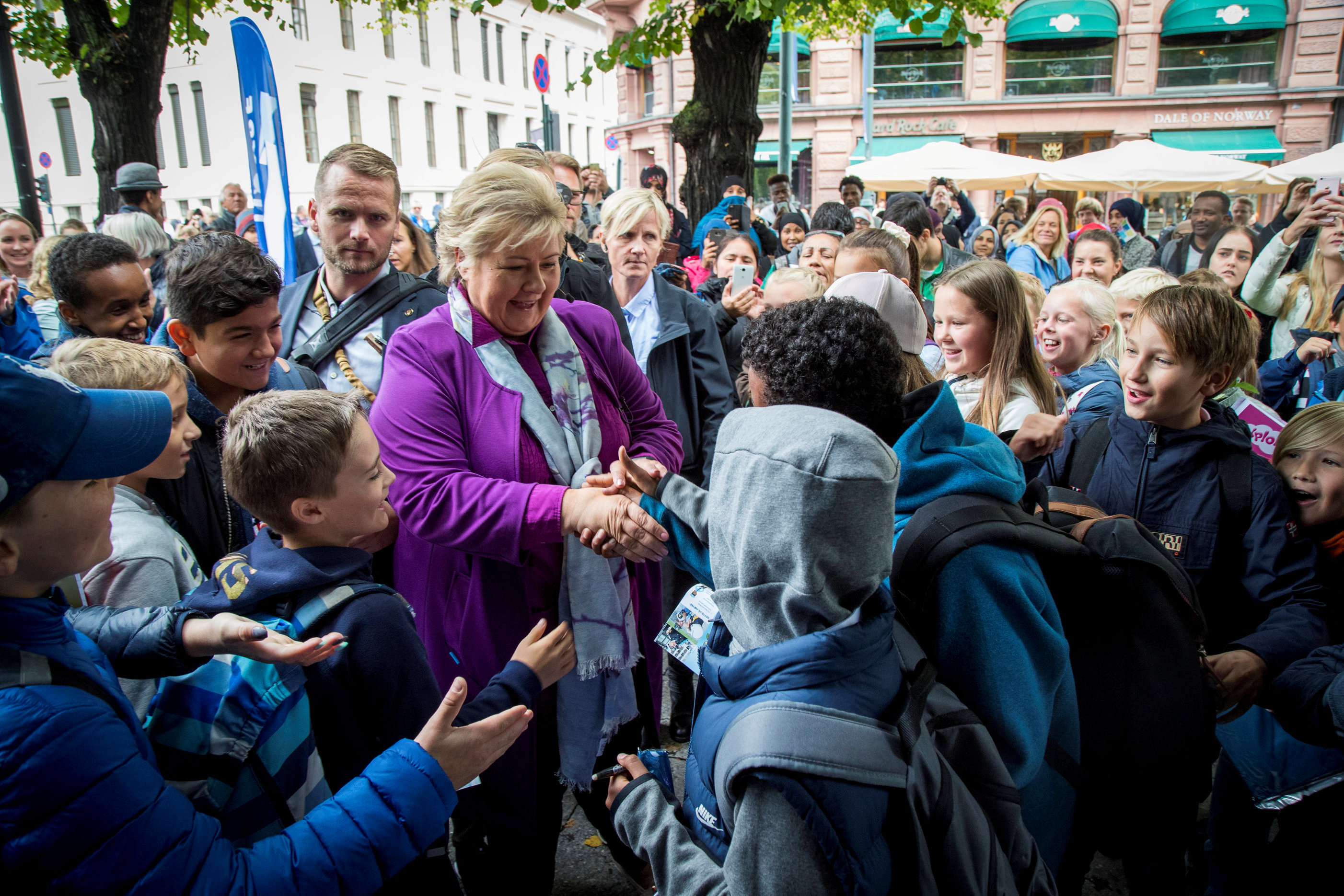 Norway's Prime Minister and leader of the Conservative Party, Erna Solberg, at an election campaign event in Oslo, Norway September 7, 2017. Heiko Junge/NTB Scanpix/via REUTERS/File Photo