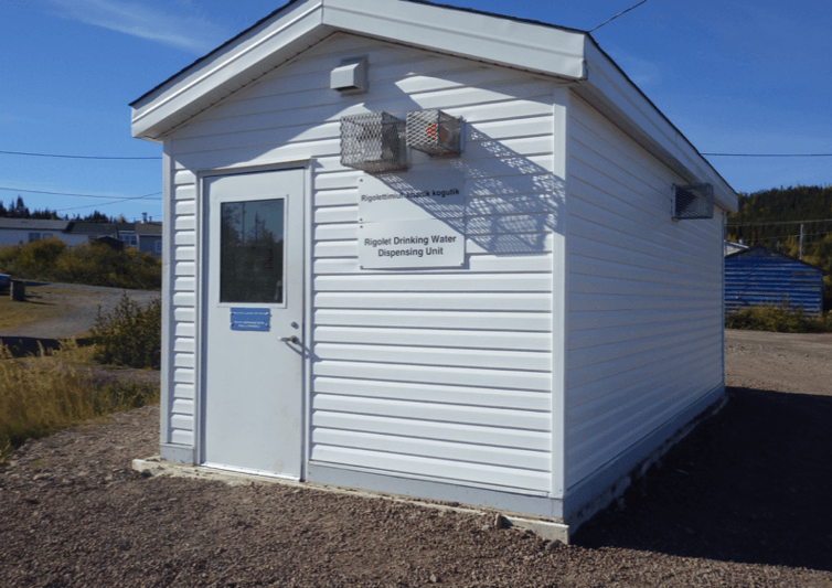 he water treatment station in Rigolet. Residents must collect and store this water in containers. (Allan Gordon)