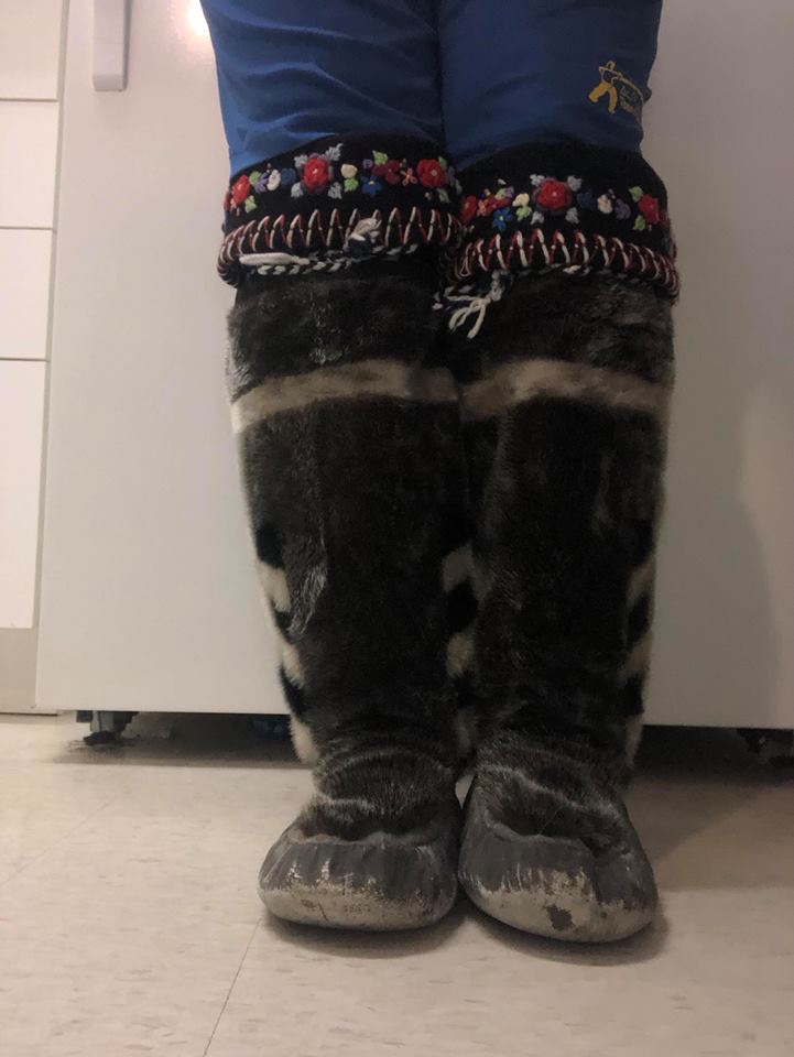 It's OK to sell seal-skin kamiks like these ones offered for sale on a Facebook swap and sell page, says the social media company, which back-pedalled on its restrictive commerce policy after some similar postings were refused. (Facebook photo via Nunatsiaq News)