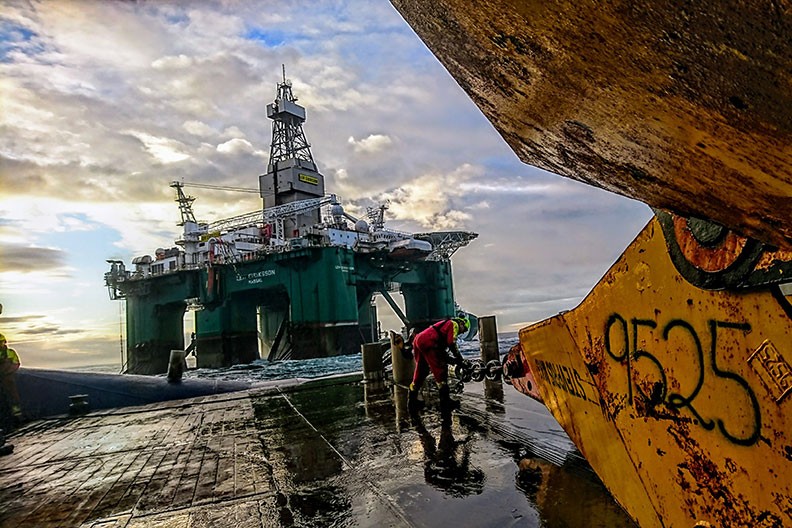 The drilling rig Leiv Eriksson has completed work at the Hurri prospect in the Barents Sea. (Lundin Petroleum via The Independent Barents Observer)