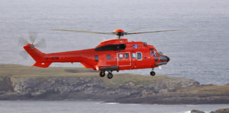 An Iceland Coast Guard helicopter is on the lookout for polar bears in the West Fjords