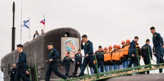 A Russian Arctic naval base welcomes a new ballistic missile submarine