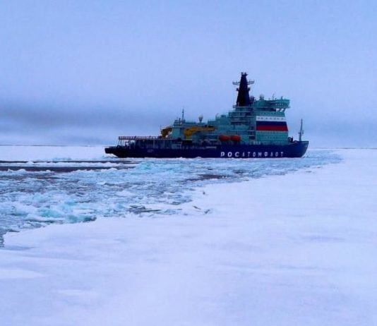 Russia’s new super icebreaker reaches the North Pole during ice trials