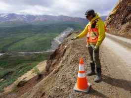 A new bridge is planned at the site of a permafrost thaw-induced landslide in Denali National Park