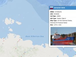 Two aging oil tankers are breaking their way through Arctic sea ice