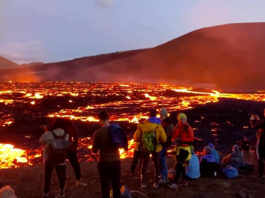 Visitors flock to Iceland’s newest volcanic eruption