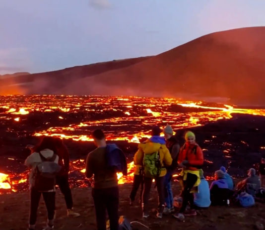 Visitors flock to Iceland’s newest volcanic eruption