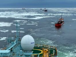 A month after they set out on Arctic voyage, two Russian oil tankers still battle with sea-ice