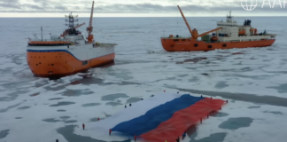 Gigantic Russian flag unveiled in the Arctic Ocean. “It’s a sign of dominance and defiance”, geopolitics professor explains.